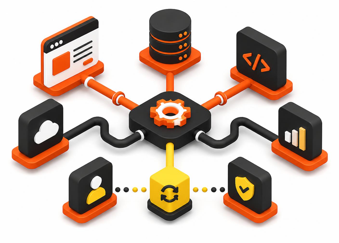 Systems connected to a central hub